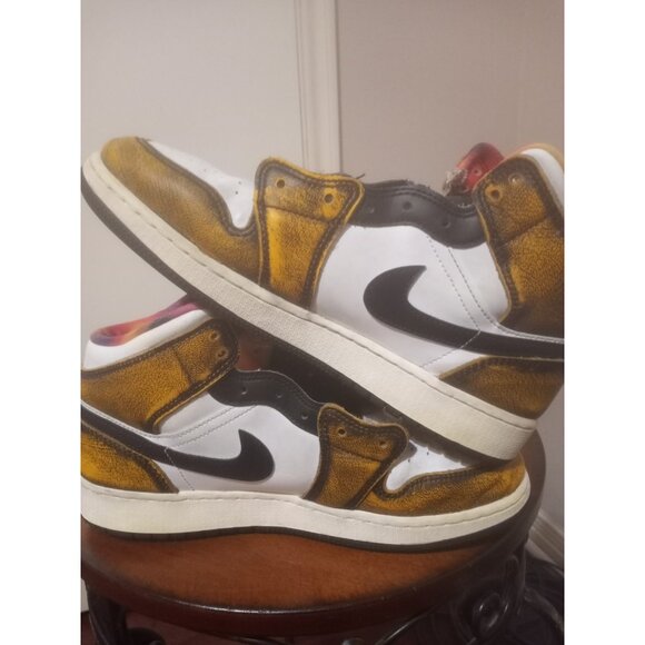 Nike Air Jordan 1 Mid Se Gs Suze 7Y Wear-away Taxi Yellow Black Aj1 DQ8418071 - Picture 13 of 14